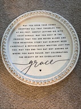 Altar'd State White 'Grace' Inspirational Round Wall Sign